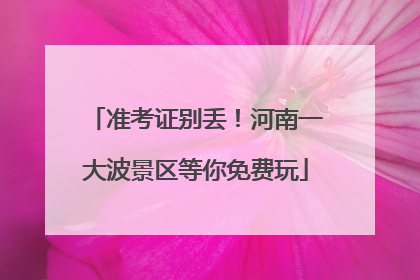 准考证别丢！河南一大波景区等你免费玩