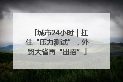 城市24小时｜扛住“压力测试”，外贸大省再“出招”