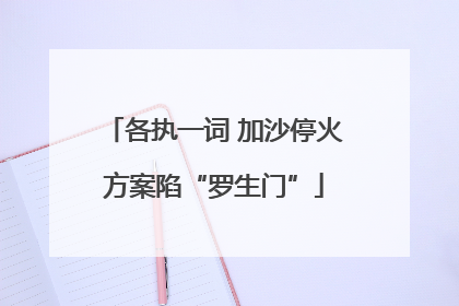 各执一词 加沙停火方案陷“罗生门”