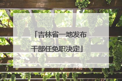 吉林省一地发布干部任免职决定