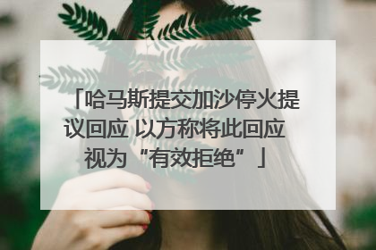 哈马斯提交加沙停火提议回应 以方称将此回应视为“有效拒绝”