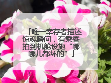 唯一幸存者描述惊魂瞬间，有乘客拍到机舱设施“哪哪儿都坏的”