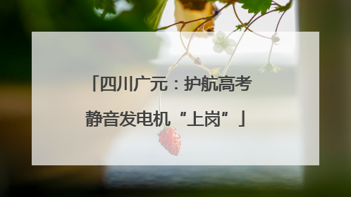 四川广元：护航高考 静音发电机“上岗”