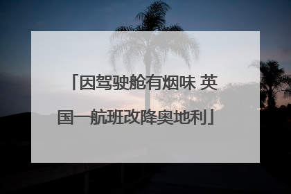 因驾驶舱有烟味 英国一航班改降奥地利