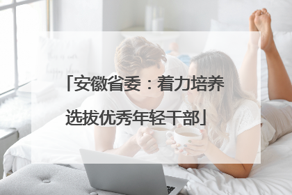 安徽省委：着力培养选拔优秀年轻干部