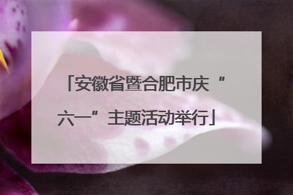 安徽省暨合肥市庆“六一”主题活动举行