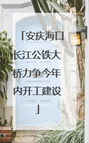 安庆海口长江公铁大桥力争今年内开工建设