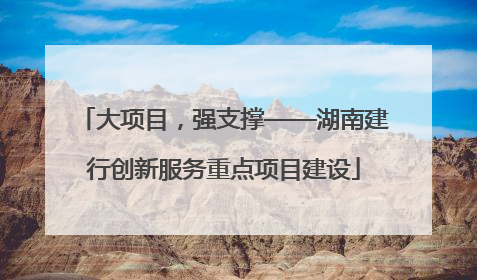 大项目，强支撑——湖南建行创新服务重点项目建设