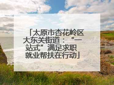 太原市杏花岭区大东关街道：“一站式”满足求职 就业帮扶在行动