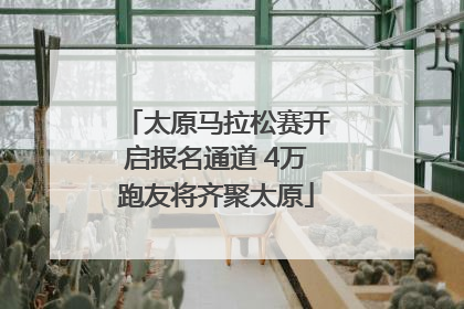 太原马拉松赛开启报名通道 4万跑友将齐聚太原