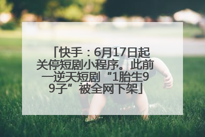 快手：6月17日起关停短剧小程序。此前一逆天短剧“1胎生99子”被全网下架