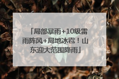 局部暴雨+10级雷雨阵风+局地冰雹！山东迎大范围降雨