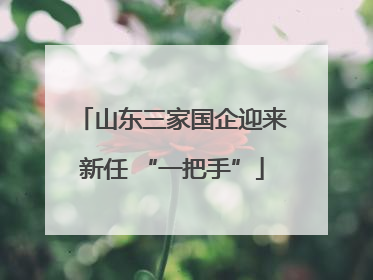 山东三家国企迎来新任 “一把手”