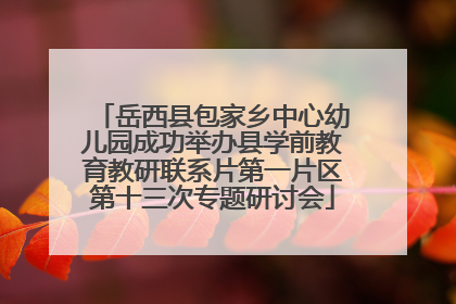 岳西县包家乡中心幼儿园成功举办县学前教育教研联系片第一片区第十三次专题研讨会