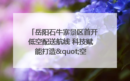 岳阳石牛寨景区首开低空配送航线 科技赋能打造"空中便利店"