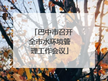 巴中市召开全市水环境管理工作会议