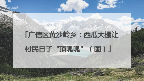 广信区黄沙岭乡：西瓜大棚让村民日子“顶呱呱”（图）