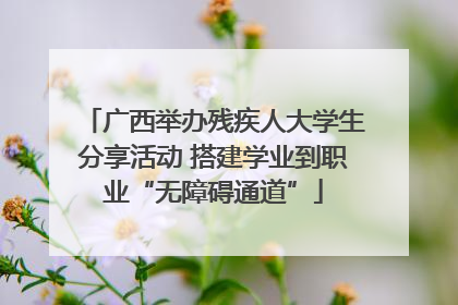 广西举办残疾人大学生分享活动 搭建学业到职业“无障碍通道”