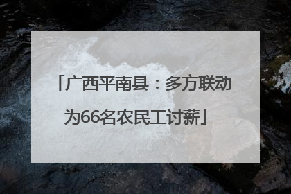 广西平南县：多方联动为66名农民工讨薪