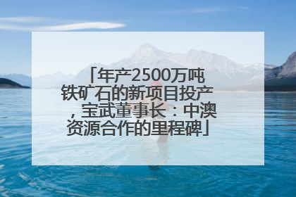 年产2500万吨铁矿石的新项目投产，宝武董事长：中澳资源合作的里程碑