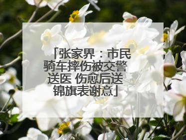 张家界：市民骑车摔伤被交警送医 伤愈后送锦旗表谢意