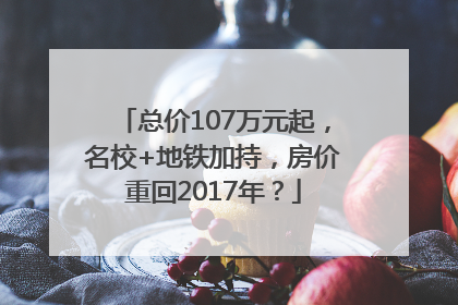 总价107万元起，名校+地铁加持，房价重回2017年？
