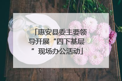惠安县委主要领导开展“四下基层”现场办公活动