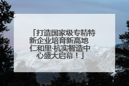打造国家级专精特新企业培育新高地 仁和里·杭实智造中心盛大启幕！