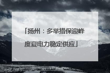 扬州：多举措保迎峰度夏电力稳定供应
