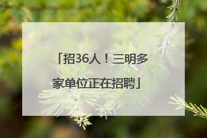 招36人！三明多家单位正在招聘
