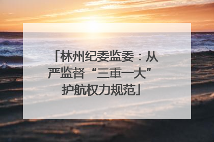 林州纪委监委：从严监督“三重一大” 护航权力规范