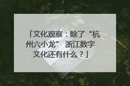 文化观察：除了“杭州六小龙” 浙江数字文化还有什么？
