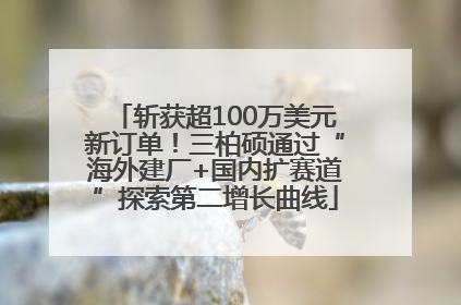 斩获超100万美元新订单！三柏硕通过“海外建厂+国内扩赛道”探索第二增长曲线