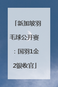 新加坡羽毛球公开赛：国羽1金2银收官