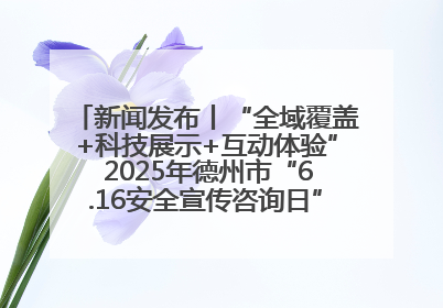 新闻发布丨“全域覆盖+科技展示+互动体验” 2025年德州市“6.16安全宣传咨询日”活动亮点纷呈