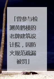 曾参与检测黄鹤楼的老牌建筑设计院，因防火规范疏漏被罚