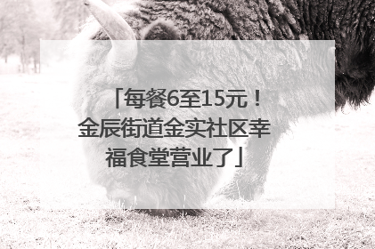 每餐6至15元！金辰街道金实社区幸福食堂营业了