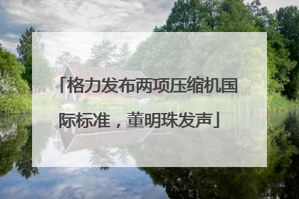 格力发布两项压缩机国际标准，董明珠发声