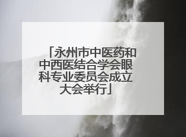 永州市中医药和中西医结合学会眼科专业委员会成立大会举行