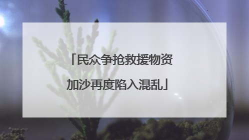 民众争抢救援物资 加沙再度陷入混乱