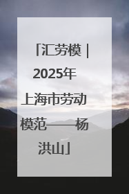 汇劳模｜2025年上海市劳动模范——杨洪山