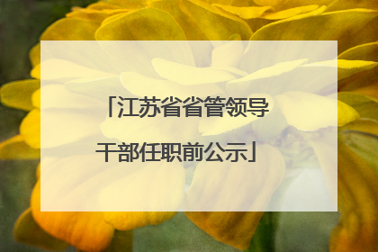 江苏省省管领导干部任职前公示