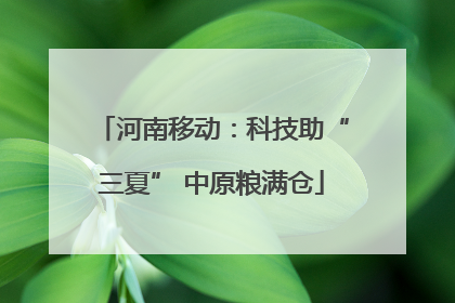 河南移动：科技助“三夏” 中原粮满仓