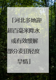 河北多地迎超百毫米降水 或有效缓解部分麦田轻度旱情
