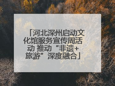 河北深州启动文化馆服务宣传周活动 推动“非遗+旅游”深度融合