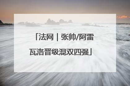 法网｜张帅/阿雷瓦洛晋级混双四强