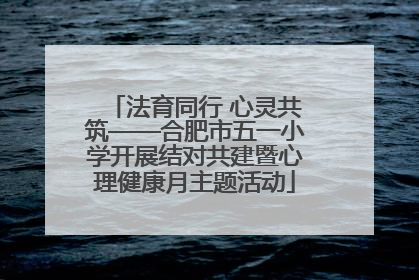 法育同行 心灵共筑——合肥市五一小学开展结对共建暨心理健康月主题活动