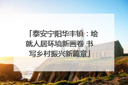 泰安宁阳华丰镇：绘就人居环境新画卷 书写乡村振兴新篇章