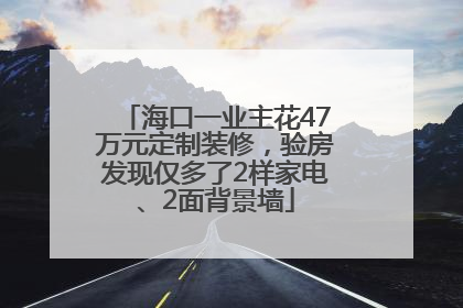 海口一业主花47万元定制装修，验房发现仅多了2样家电、2面背景墙