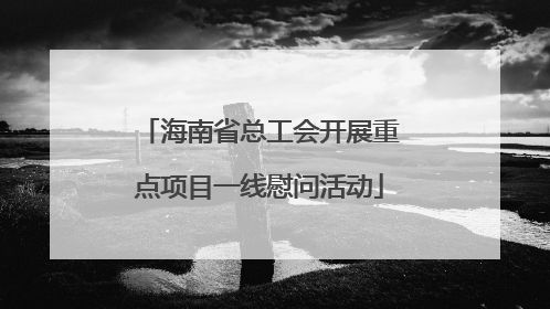 海南省总工会开展重点项目一线慰问活动